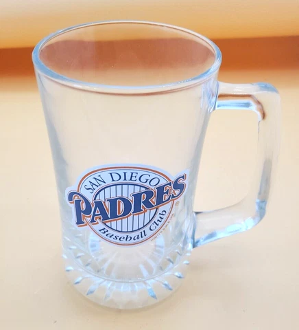 Vintage San Diego Baseball Club Padres MLB Glass Beer Mug Collectors 1998 Cover