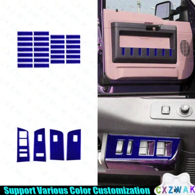 Cubierta de panel de puerta de fibra de carbono azul 30 piezas para Ford F-250/350/450/550/650/750 Foto 1 de 4