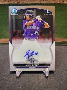 2023 Bowman Chrome Prospect Autograph #CPAAPZ Andy Perez ROOKIE 1st AUTO ROYALS