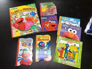 Elmo Sesame Street Book Grover Board, Story Books Elmo Grover Cookie Lot - Foto 1 di 4