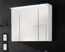 Silas - Armadietto a specchio con illuminazione LED, 3 ante, LAP ca. 80x68x23 cm