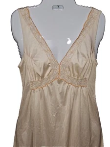 Vintage Lorraine Nightgown Silky Nylon Sherbert Orange Embroidery Lace USA Small - Bild 1 von 7