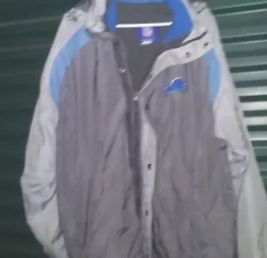Vintage Detroit Lions Reebok Typ Jacke NFL mit Patch Kapuze L - Bild 1 von 5