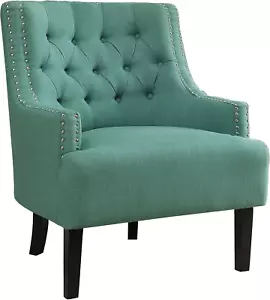 Charisma Fabric Accent Chair, Teal - Picture 1 of 8