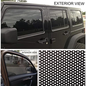 Perforated Black Vinyl Window Film Wrap Mesh Stickers Room Privacy Side Window - Bild 1 von 7