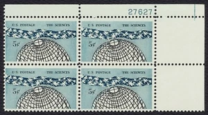 #1237 5c The Sciences, Plate Block [27627 UR] Mint **ANY 5=FREE SHIPPING** - Picture 1 of 1