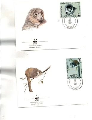 Comoros  WWF FDC set of 4 covers Sc#C171 to C174 -Lemurs - Image 1 of 2