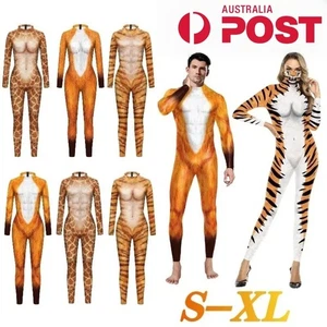 Animal Cosplay Costume Halloween Jumpsuit Party 3D Bodysuit Fox Lion Tiger Suits - Foto 1 di 30