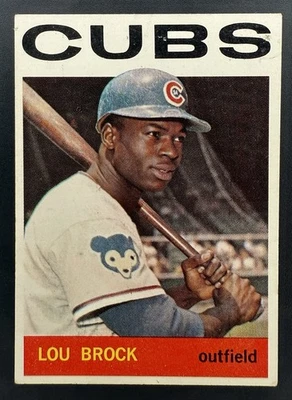 Lou Brock 1964 Topps #29 Chicago Cubs Salón de la fama 6 veces All Star THRILL TTSC Foto 1 de 4