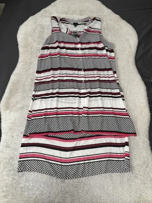 New Worthington Multicolor Sleeveless Shirt Dress Size XL Dale Button - Image 1 of 4