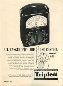 Magazine Print Ad TRIPLETT 1951 TV Tester Model 630 Bluffton Ohio - Picture 1 of 2