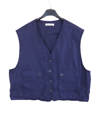 RAVENS Womens Work Vest Waistcoat Chore Sleeveless Jacket Gilet Blue Sz L/XL - Image 1 of 4