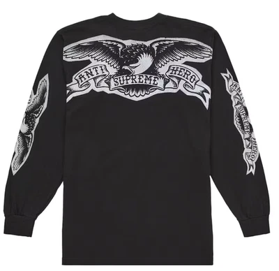 Supreme | AntiHero | Eagle L/S | Black | Small | FW25 | New - Image 1 of 4