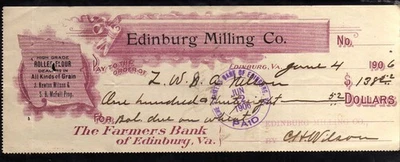 5H176 -  1906   EDINBURG MILLING CO.   -  EDINBURG, VA - Image 1 of 2