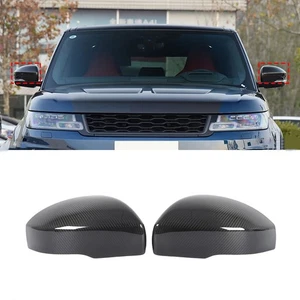 Real Carbon Fiber Wing Mirror Cover Cap For Land Rover Range Rover Sport 2014-21 - Picture 1 of 10