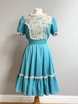 Vintage 1970s Original Prairie Dress. Malco Modes San Francisco. - Image 1 of 4