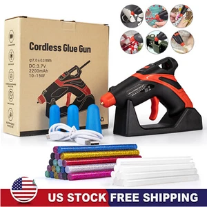 Rechargeable Cordless Mini Fast Preheating Hot Glue Gun Kit with 30 Glue Sticks - Picture 1 of 11