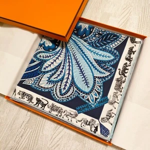 Unused w/box HERMES Carre 90 Le Jardin de la Maharani Scarf 90cm Annie Faivre - Picture 1 of 24