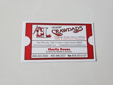 Hickory Crawdads Minor Baseball Business Card - Charlie Downs