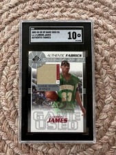 2003-04 SP Authentic LeBron James Fabrics Game Worn Jersey RC SGC 10 Gem Mint!