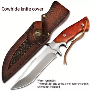 Leather Sheath Belt Knife Pocket Tool Knife Protective Cover Knife Not Included - Picture 1 of 7