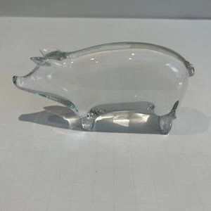 BACCARAT Crystal PIG HOG  Figurine Double Signed MINT Orig Price Tag - Picture 1 of 12