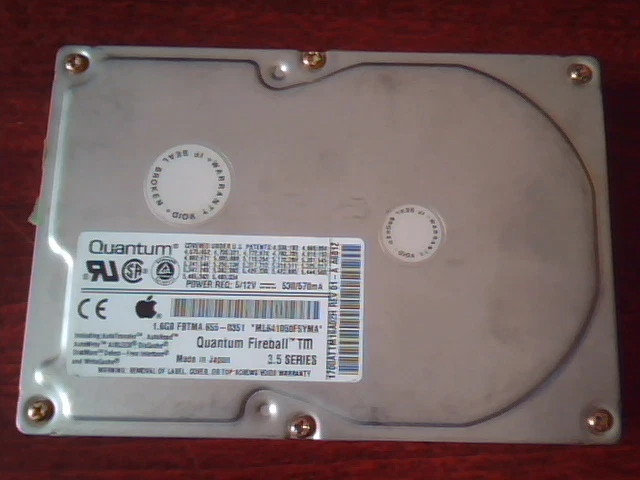 Hard Drive Quantum Fireball TM 1700AT 1.6GB TM16A02H Rev 01-A TM17A012 Rev 01-B - Image 1 of 1
