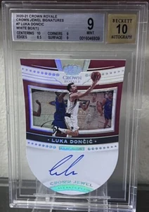 2020-21 CROWN ROYALE CROWN JEWEL SIGNATURES #7 LUKA DONCIC WHITE BOX 1/1 BGS 9 - Bild 1 von 2