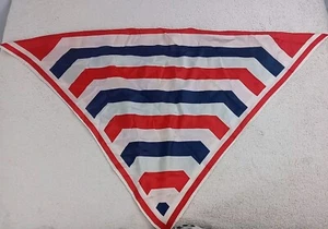 Vintage Scarf Red White & Blue Head / Hair Scarf Bandana Fashion Accessory - Picture 1 of 7