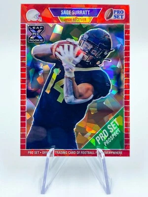 SAGE SURRATT Rookie 2021 Leaf Pro Set Metal Red Crystals /50 Wake Forest Lions - Image 1 of 2