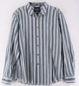 Marc Ecko New York Button Up Shirt Men’s Medium Striped Casual Long Sleeve - Picture 1 of 9