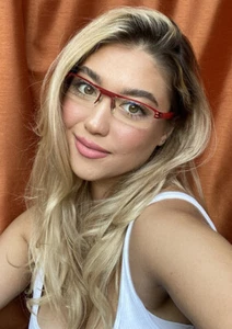 Neu ALAIN MIKLI AL 1105 0004 54mm Rot Halbrand Damen Brille Brillengestell - Bild 1 von 12