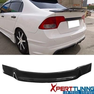 Fits 06-11 Honda Civic 8th Gen R Style Rear Trunk Spoiler Wing Gloss Black ABS Foto 1 de 4