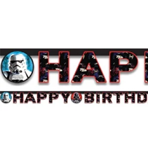 1.6M UNISEX STAR WARS Happy Birthday Letter Party Banner Decoration Boys Girls - Picture 1 of 2