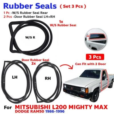 Rear Windscreen Door Seal Fits Mitsubishi L200 Mighty Max 2D UTE 1986-96 Set 3 Foto 1 de 4