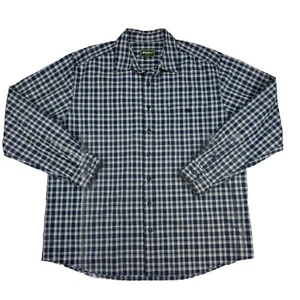 Eddie Bauer Men’s TALL XL 100% Cotton Flannel Blue/Black Plaid Button Shirt - Picture 1 of 9