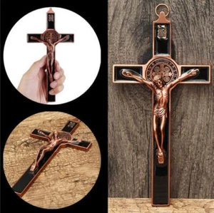 Wall Cross Catholic Cross Crucifix Saint Jesus Christ INRI Wall Decor Hanging - Picture 1 of 11
