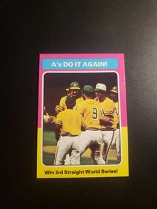 1975 Topps A's Do It Again #466 EX-MT (BACK WAX/GUM ST) - Picture 1 of 2