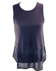 Michael Kors Basic Black Layered All Around Round Neck Sleeveless Top Size S NWT - Picture 1 of 5