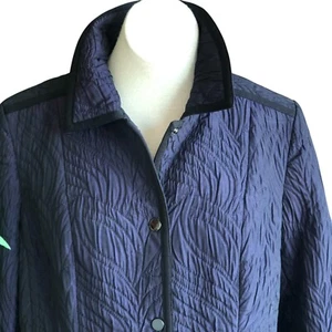 Doncaster Collection Purple Quilted Lightweight Puffer Jacket Black Trim Size 14 - Picture 1 of 8