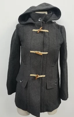 New Look Grey Winter Hooded Coat UK10 - Image 1 of 4