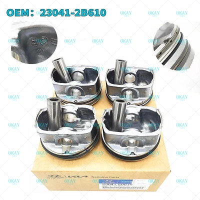 Kit de anillos de pasador de pistón de motor OEM para Hyundai Veloster Kia Rio 1.6L 23041-2B610 Foto 1 de 4
