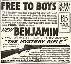 Vintage 1930 Benjamin Air Rifle Print Ad Bb Magic Shot Automatic Gun