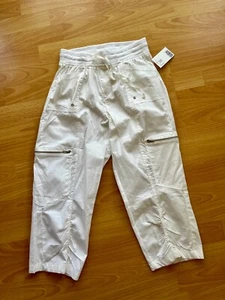$50 European Summer White Cotton Girl Pants Pockets Light Soft Size 10-12 NEW - Picture 1 of 8