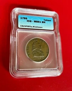 1795 TOKEN ICS MS 61 BN D&H#985a MIDDLESEX - Bild 1 von 2