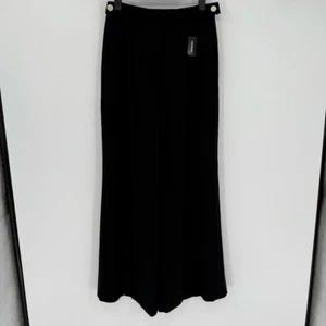 Express Wide Leg High Rise Pleated Trouser Pant Women 8 Regular Black NWT - Picture 1 of 8