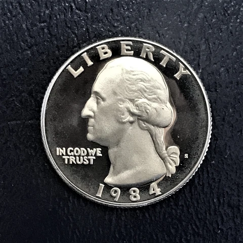 1984 S Proof Washington Quarter from Original Mint Proof Set Cover