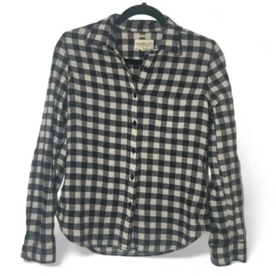 Ralph Lauren Denim Supply Tomboy Women's Small Petite NAVY Gingham  Button Up - Image 1 of 4