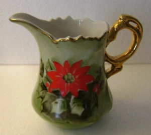 LEFTON WEIHNACHTSSTERN SAHNEKÄNNCHEN mit Goldrand 4384 handbemalt VINTAGE LIMITED EDITION - Bild 1 von 5