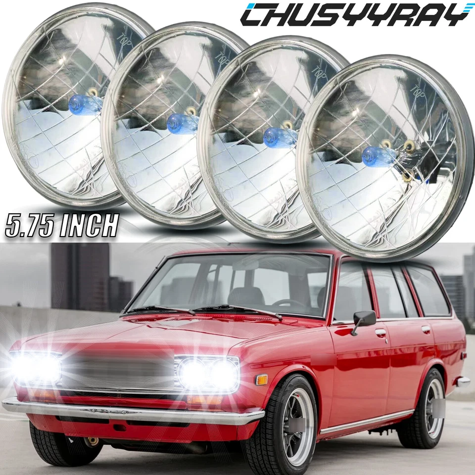 Newest for Datsun 510 620 710 810 4PCS 5.75" inch Round Headlights H4 H5001 - Image 1 of 4